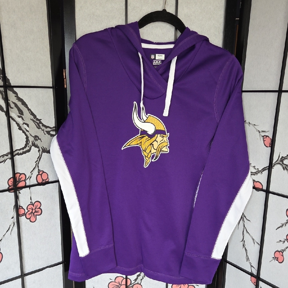NFL Purple and White Hoodie with Team Logo Size Medium